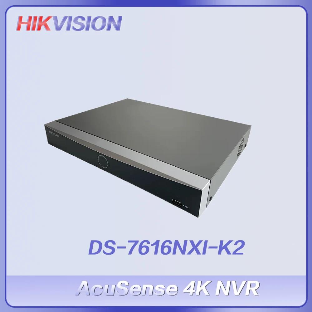 HIKVISION NVR DS-7616NXI-K2, AcuSense 4K NVR Ʈũ  , 16ch 1U K ø